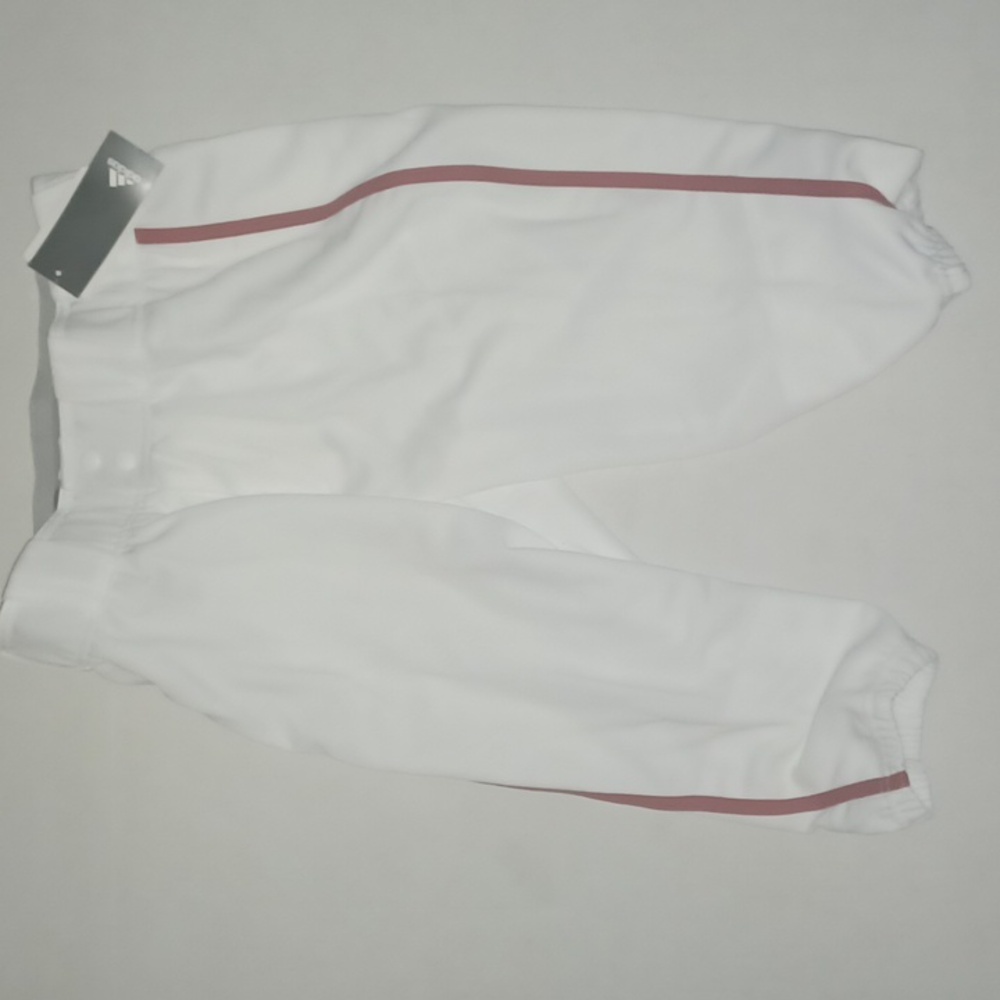 Adidas Short Length Baseball Pants White/Red Size-XL Kids NWT